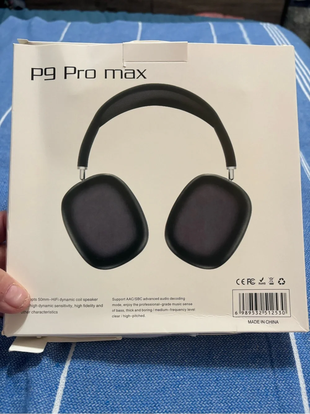 P9 Pro Max Black Wireless Headphones